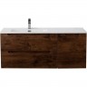 База под раковину подвесная BELBAGNO с двумя выкатными ящиками и одной распашной дверцей, левосторонняя, Rovere Moro, 1004x462x500 ETNA-1000-2C-1A-SO-RW-L