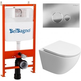 Комплект инсталляции BELBAGNO BB026 с унитазом UNO-TOR и клавишей смыва Комплект инсталляции BELBAGNO BB026 с унитазом UNO-TOR и клавишей смыва