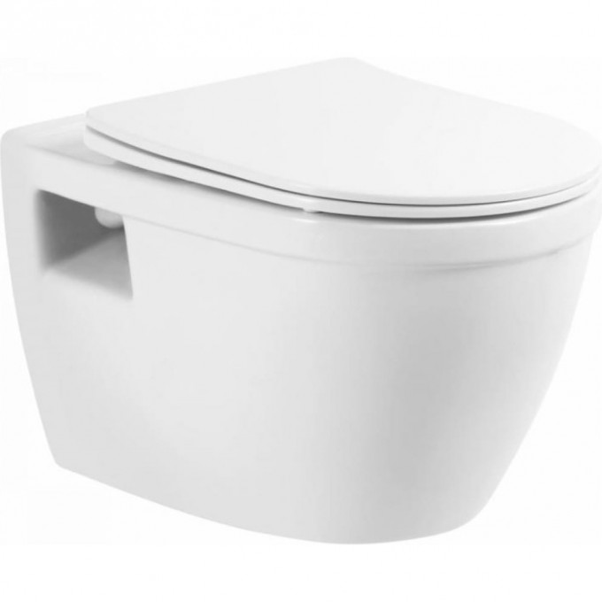 Подвесной безободковый унитаз с сиденьем микролифт BELBAGNO LOTO BB070CHR/SC