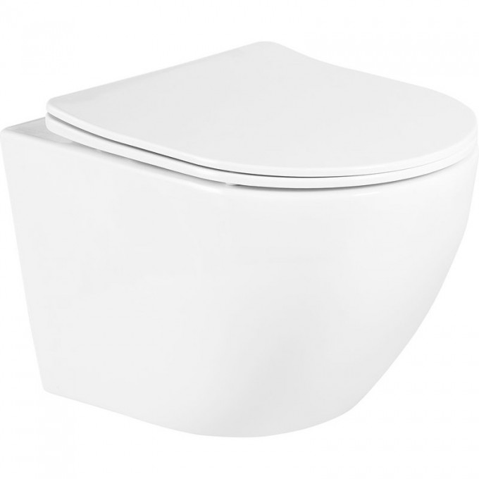 Подвесной безободковый унитаз с сиденьем микролифт BELBAGNO UNO BB3105CHR/SC BB3105CHR-SC