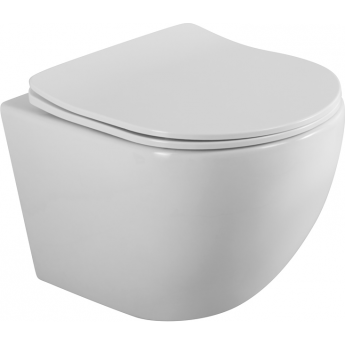 Унитаз подвесной BELBAGNO UNO 2.0 BB7306CHR/SC безободковый с сиденьем дюропласт soft close Унитаз подвесной BELBAGNO UNO 2.0 BB7306CHR/SC безободковый с сиденьем дюропласт soft close