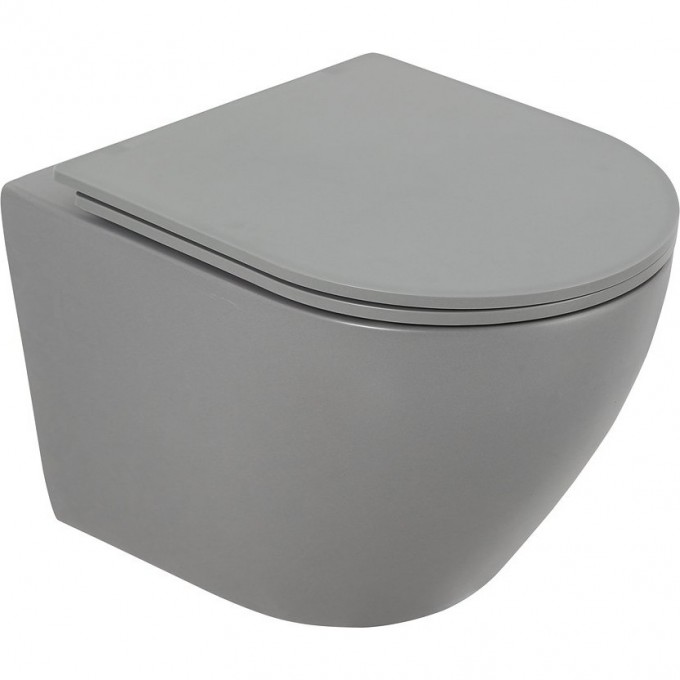 Унитаз подвесной безободковый BELBAGNO BB062CHR-GR/BB062SC-GR