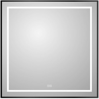 Зеркало BELBAGNO SPC-KRAFT-800-800-LED-TCH-WARM-NERO в алюминиевой раме со встроенным светильником, сенсорным выключателем и подогревом, 800x32x800 Зеркало BELBAGNO SPC-KRAFT-800-800-LED-TCH-WARM-NERO в алюминиевой раме со встроенным светильником, сенсорным выключателем и подогревом, 800x32x800